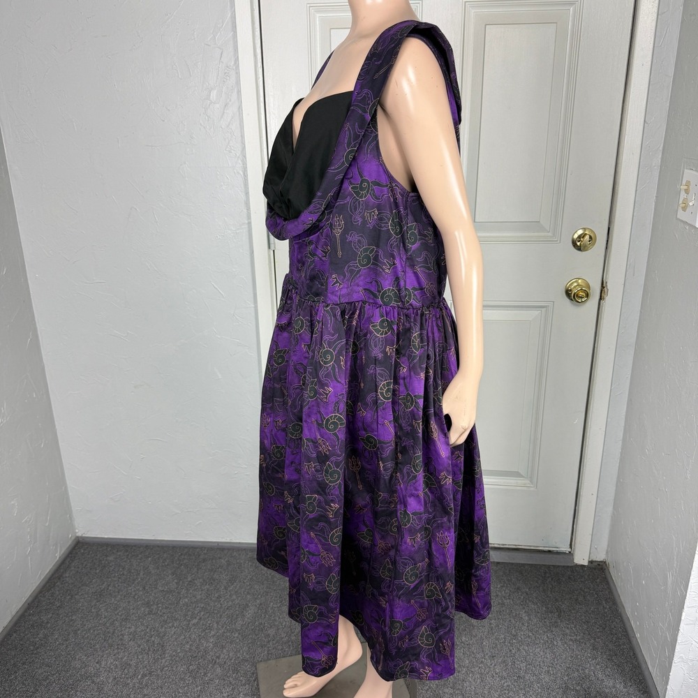 Disney Store 2024 The Little Mermaid Ursula Women's Dress 1X Plus Size Cotton R6 - Picture 3 of 8